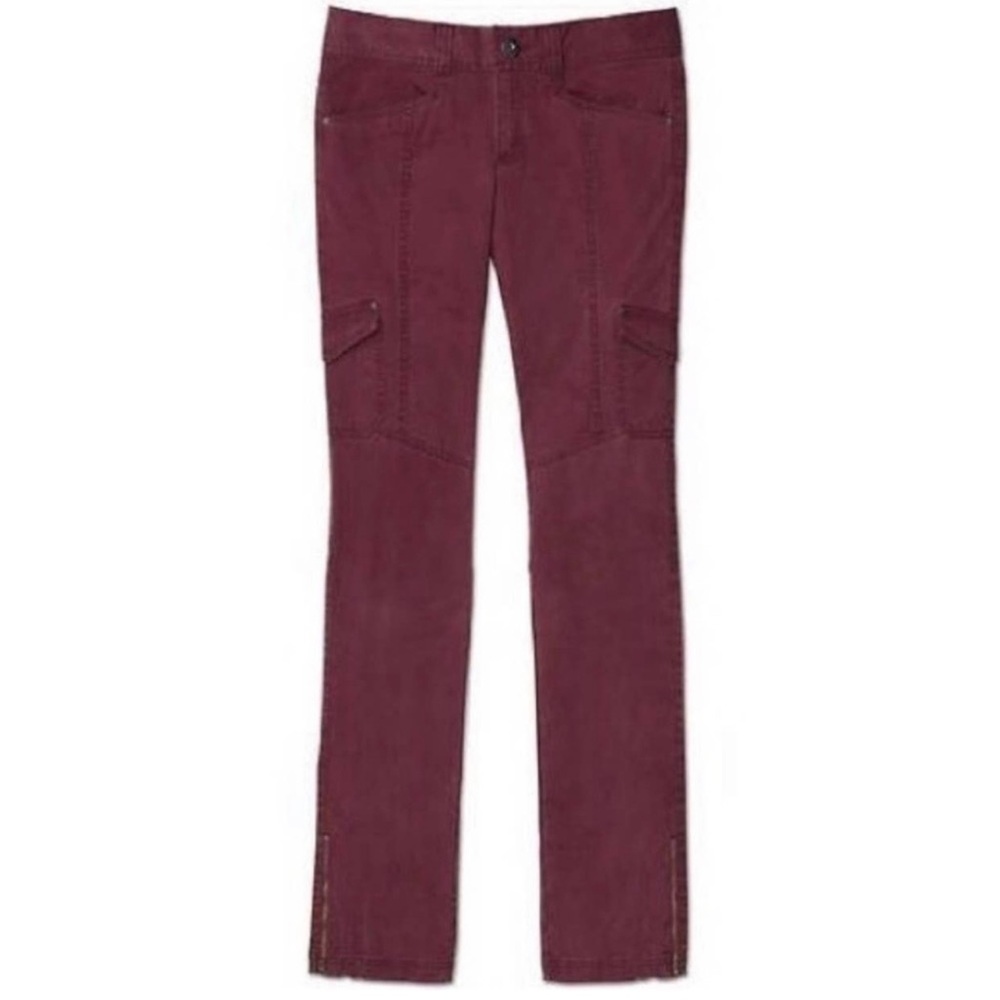 Athleta Pacific Crest Slim Cargo Pants Hiking Casual Burgundy Active - Picture 2 of 6